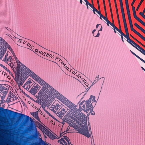 HERMES Scarf Carre Jeu des omnibus et damesBlanches Omnibus White Lady Game - Picture 4 of 7
